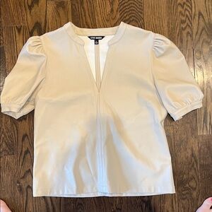 Steve Madden Beige Puff Sleeve Blouse